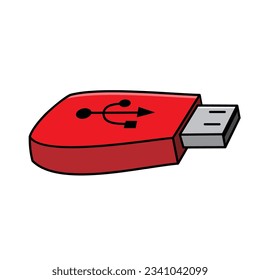 USB flash drive design illustration. removable memory device sign and symbol.
