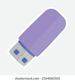 USB Flash Drive Device Vector Illustration Sticker. Simple USB flash drive vector sticker, great for tech, office, and storage-themed designs