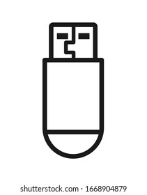 USB flash drive empty outline. Simple flat design for websites and apps