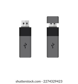 USB flash drive flat design vector illustration isolated on white background. flashdisk vector illustration