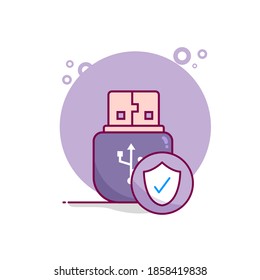 USB flash drive flat icon illustration
