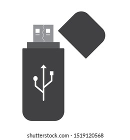 Usb flash drive. Flat style