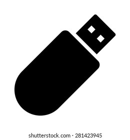 USB flash drive flat vector icon for apps and websites