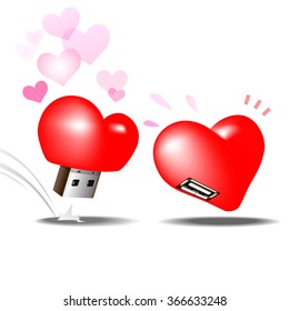 usb flash drive heart love