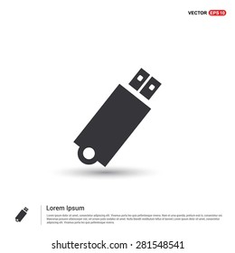 usb flash drive icon - abstract logo type icon - isometric white background. Vector illustration