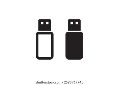 USB flash drive icon black and white Vector