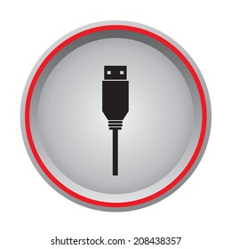 usb flash drive icon circular button