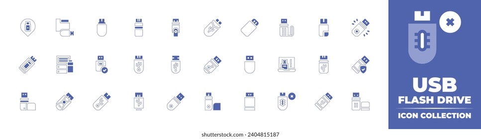 USB flash drive icon collection. Duotone color. Vector and transparent illustration. Containing flash drive, usb flash drive, usb, pen, animal, flashdrive, pendrive, bitcoin. 