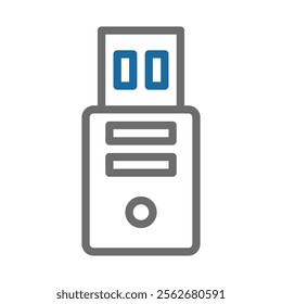 USB flash drive icon. Concept of data storage and transfer.