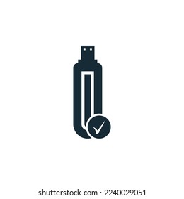 Elementos de plantilla de diseño de iconos de Flash Drive USB