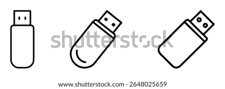 USB flash drive icon  digital data storage 