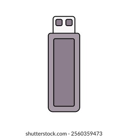USB Flash Drive Icon Illustration in Flat Style. Perfect for design projects, print shops, or creative materials representation.