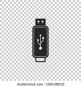 USB flash drive icon isolated on transparent background. Flat design. Vector Illustration