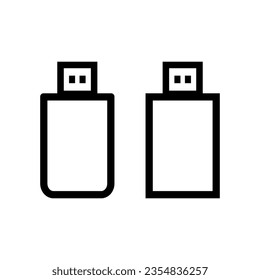 Icono de unidad flash USB aislado en fondo blanco. Ilustración del vector