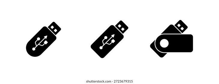 Icono de unidad flash USB aislado sobre fondo blanco.