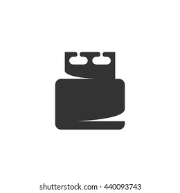 USB flash drive icon isolated on a white background. Logo silhouette design template. Simple symbol concept in flat style. Abstract sign, pictogram for web, mobile and infographics - stock vector