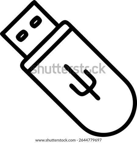 USB flash drive icon isolated on white background.