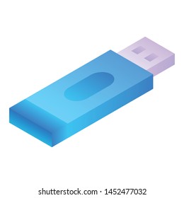 USB flash drive icon. Isometric of USB flash drive vector icon for web design isolated on white background