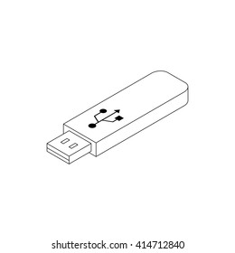 USB flash drive icon, isometric 3d style
