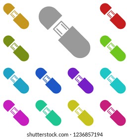 usb flash drive icon in multi color. Simple glyph vector of web set for UI and UX, website or mobile application