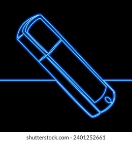 USB Flash Drive icon neon glow vector illustration concept