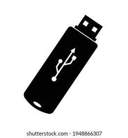 Icono de unidad flash USB en fondo blanco, ilustración vectorial