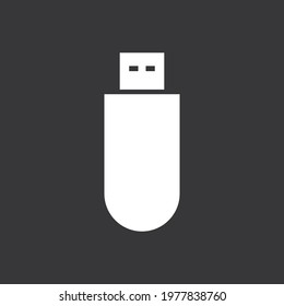 USB flash drive icon on grey background