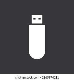 usb flash drive icon on grey background