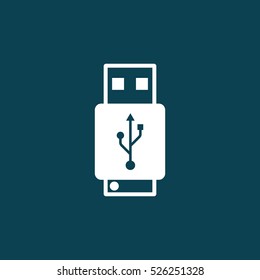 usb flash drive icon on blue background