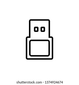 USB flash drive icon with outline style