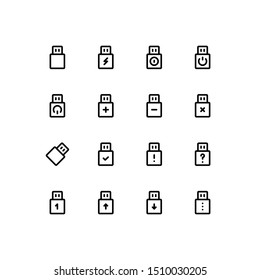 USB Flash Drive Icon Outline Vector