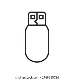 usb, icono de unidad flash sobre fondo blanco, estilo de línea, ilustración vectorial
