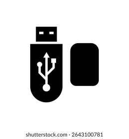 USB Flash Drive Icon with Protective Cap Cover