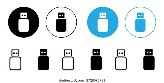 USB Flash Drive Icon Set - Armazenamento de dados vetoriais e coleção de símbolos de memória para Web e App UI, design de logotipo de ícone Usb. Sinal e símbolo de disco flash. sinal de unidade flash. carregamento usb