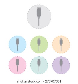 usb flash drive icon set. vector illustration