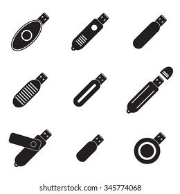 Usb flash drive icon set