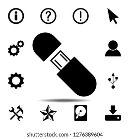 usb flash drive icon. Simple glyph vector element of web, minimalistic icons set for UI and UX, website or mobile application