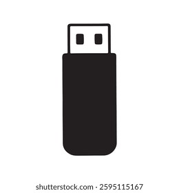 USB Flash Drive Icon. Simple Vector Storage Symbol


