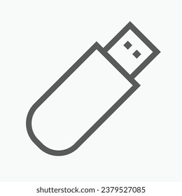 USB flash drive icon thin line style in black color