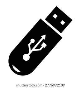 Usb flash drive icon with universal serial bus symbol memory stick data storage device file transfer