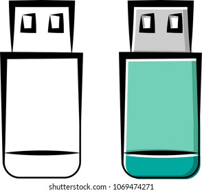 Usb Flash Drive Icon Vector Art Illustration