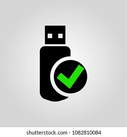 USB flash drive Icon Vector.