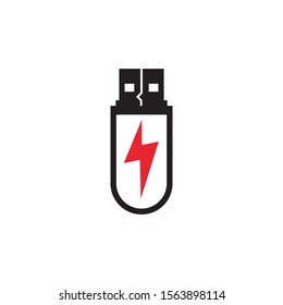 USB Flash Drive Icon Vector Logo Template Illustration Design