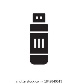 USB Flash Drive Icon Vector Illustration Flat Design