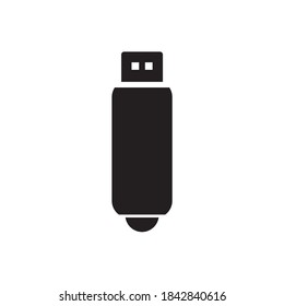 Diseño plano de iluminación con vectores de iconos de la unidad flash USB