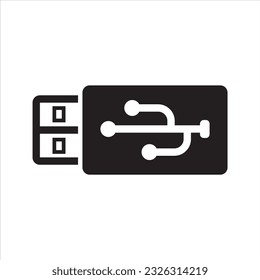 Icono de unidad flash USB. Vector y glifo