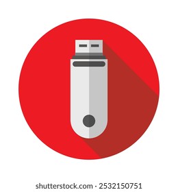 Usb flash drive icon. Vector illustration. Flat design style.