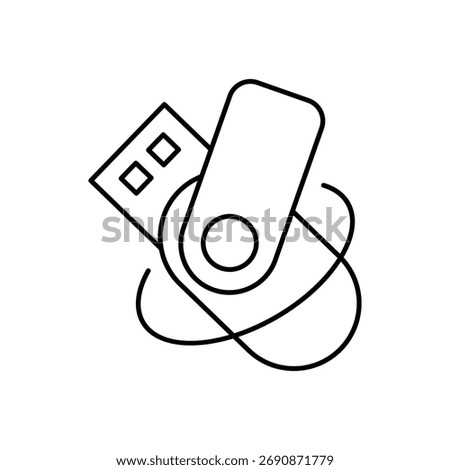 USB Flash Drive Icon vector stock illustration