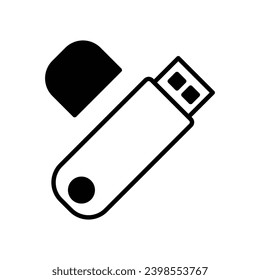 icono de unidad flash usb con ilustración de material vectorial de fondo blanco
