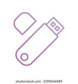 usb flash drive icon with white background vector stock illustration